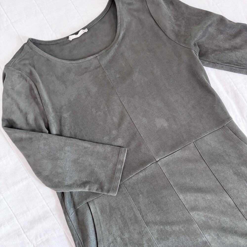 Altar'd State Vegan‎ Faux Suede Dress Women's SMALL Olive Green. Fall. Pockets